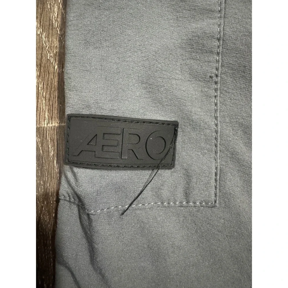 Aeropostale Mens Grey Tech Cargo Jogger Pants Size S Drawstring Tapered Leg